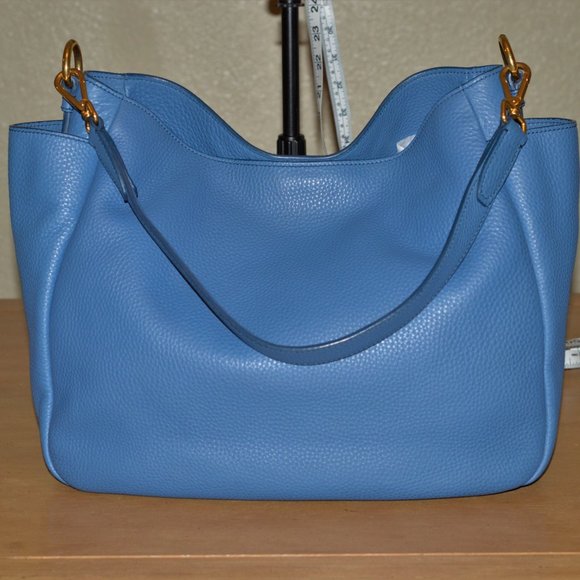 Prada Vitello Daino Cobalto Blue Leather Tote Shoulder Bag B4863M $1640 w Cards - Picture 2 of 15